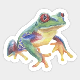 Tropical green frog Sticker